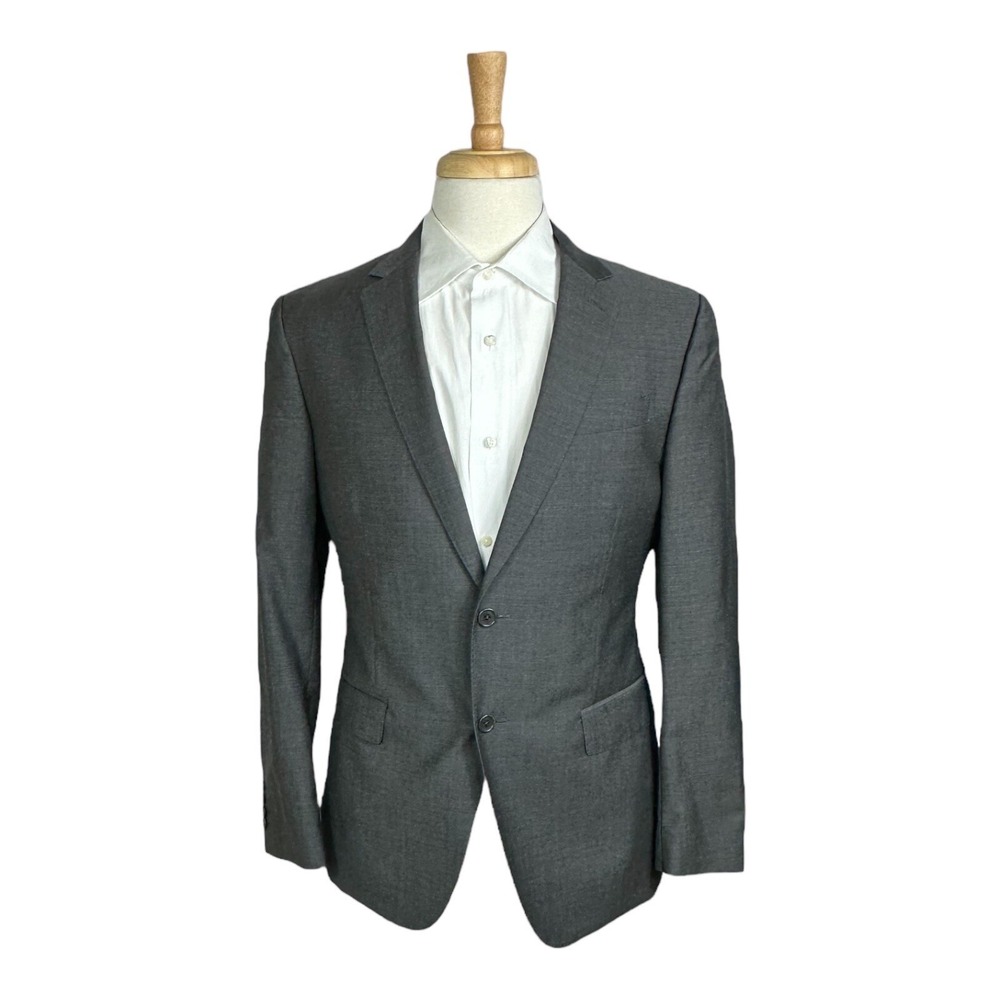 John Varvatos Collection Gray Wool Mohair Suit 40R Pants 34x30 Made in Italy